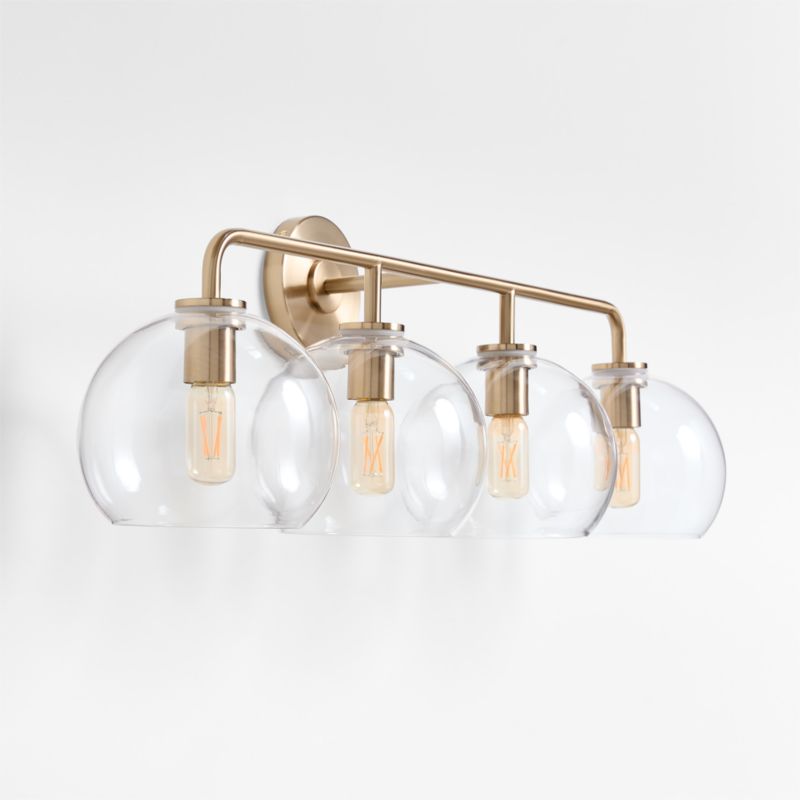 Arren Brass 4-Light Wall Sconce Light with Clear Glass Round Shade - image 4 of 6