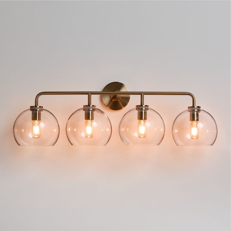 Arren Brass 4-Light Wall Sconce Light with Clear Glass Round Shade - image 0 of 6