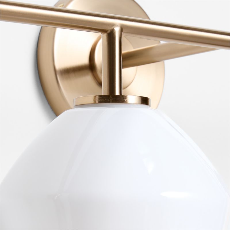 Arren Brass 4-Light Wall Sconce Light with Milk Glass Angled Shade - image 5 of 6