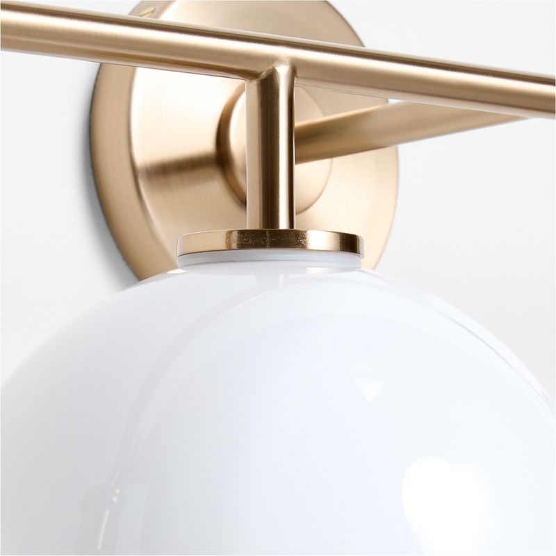 Arren Brass 4-Light Wall Sconce Light with Milk Glass Round Shade - image 5 of 6