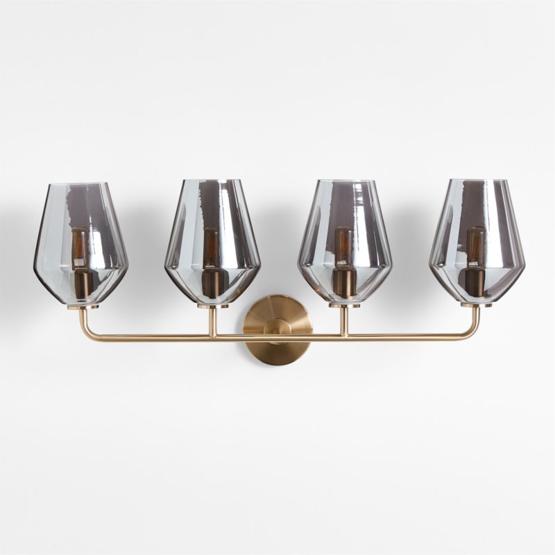 Arren Brass 4-Light Wall Sconce Light with Silver Glass Angled Shade - image 3 of 6