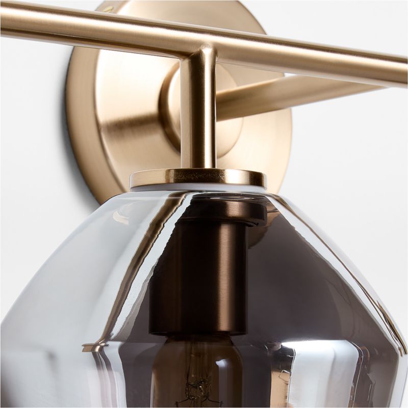 Arren Brass 4-Light Wall Sconce Light with Silver Glass Angled Shade - image 5 of 6