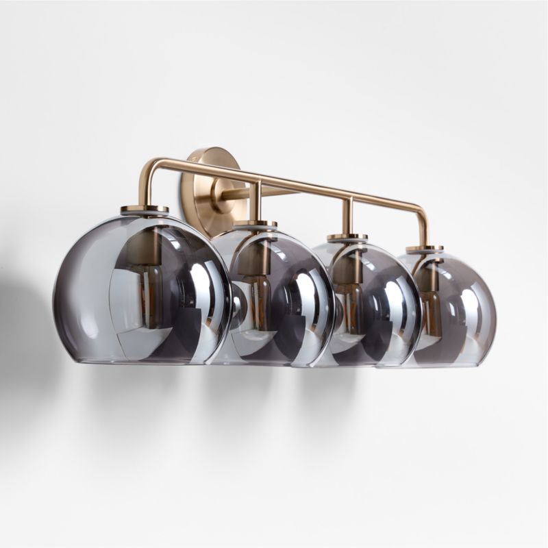 Arren Brass 4-Light Wall Sconce Light with Silver Glass Round Shade - image 4 of 6