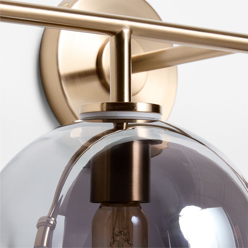 Arren Brass 4-Light Wall Sconce Light with Silver Glass Round Shade - image 5 of 6