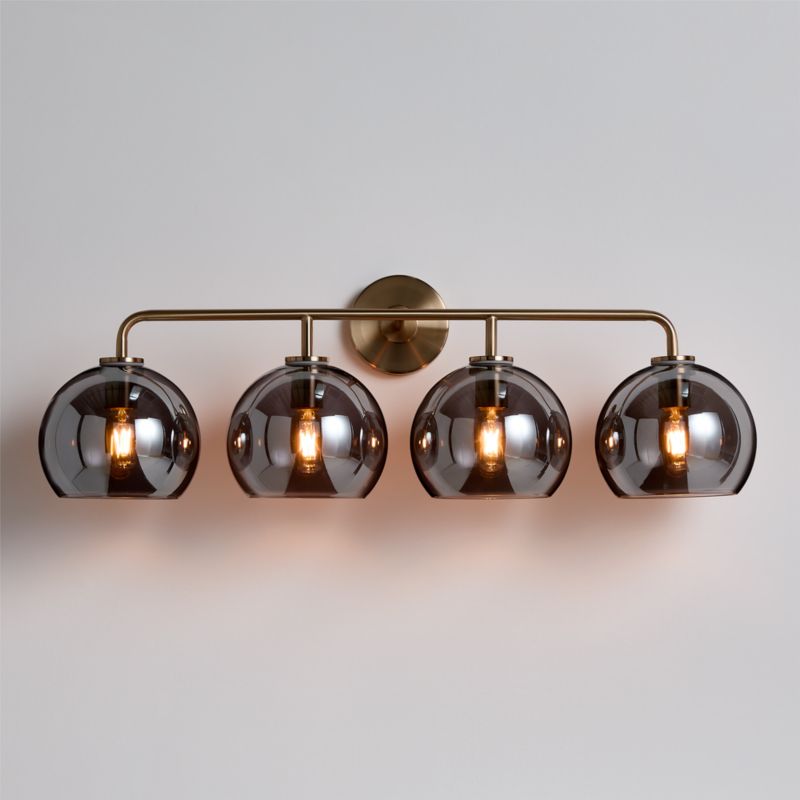 Arren Brass 4-Light Wall Sconce Light with Silver Glass Round Shade - image 0 of 6