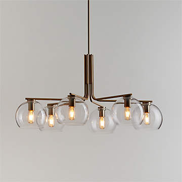 Colombe Burnished Brass and Glass Pendant Light + Reviews