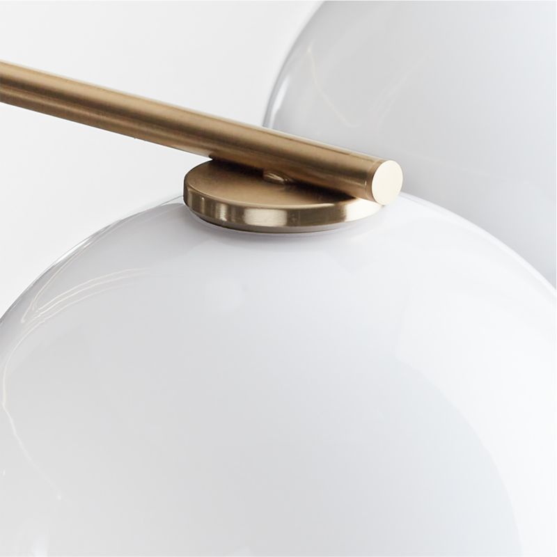Arren Brass Chandelier Light with Round Milk Glass Shades