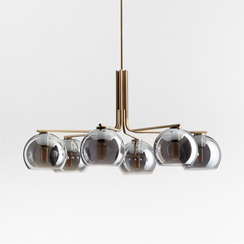 Arren Brass Chandelier Light with Round Silver Glass Shades - image 1 of 3