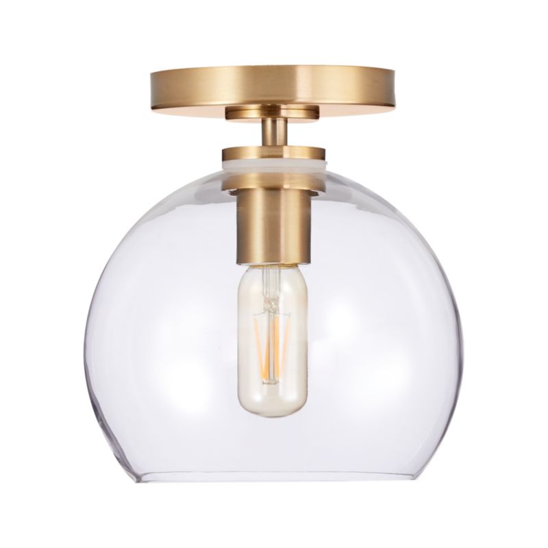 Arren Brass Flush Mount Light with Clear Round Shade - image 2 of 3