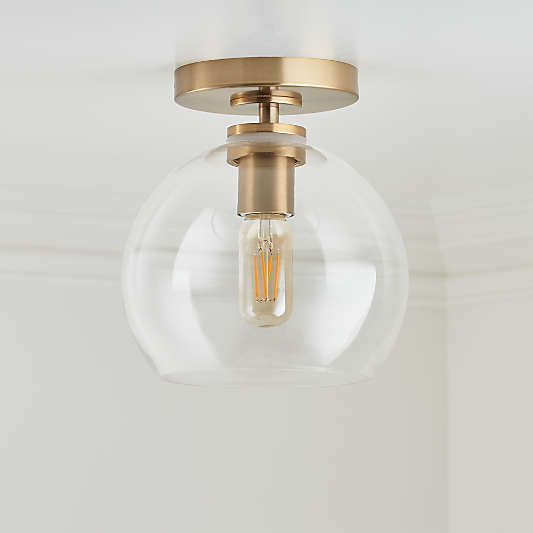 Arren Brass Flush Mount Light with Clear Round Shade