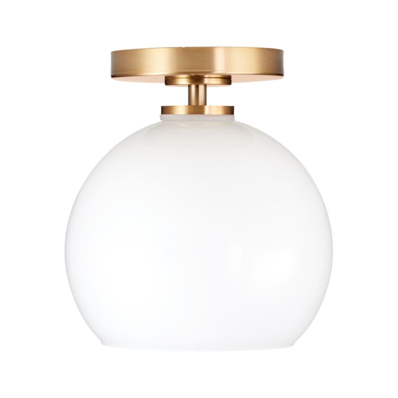 Arren Brass Flush Mount Light with Milk Round Shade - image 2 of 3