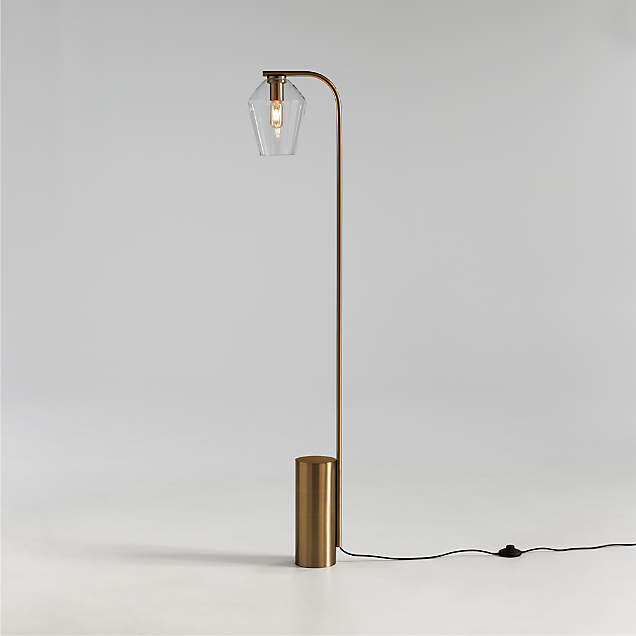 Fleming Antique Brass Corner Floor Lamp + Reviews Crate & Barrel