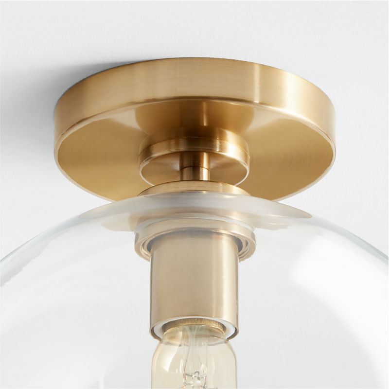 Arren Brass Flush Mount Light with Large Round Clear Glass Shade - image 3 of 4