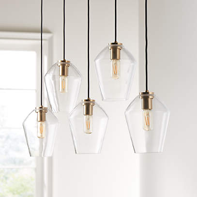 crate and barrel brass pendant light