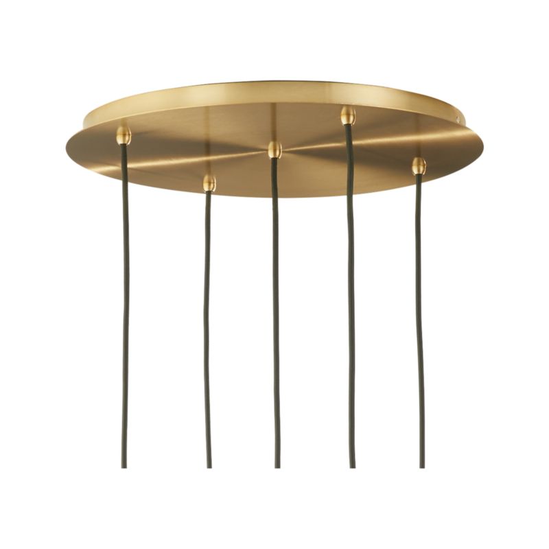 Arren Brass 5-Light Round Pendant with Angled Silver Glass Shades - image 2 of 4