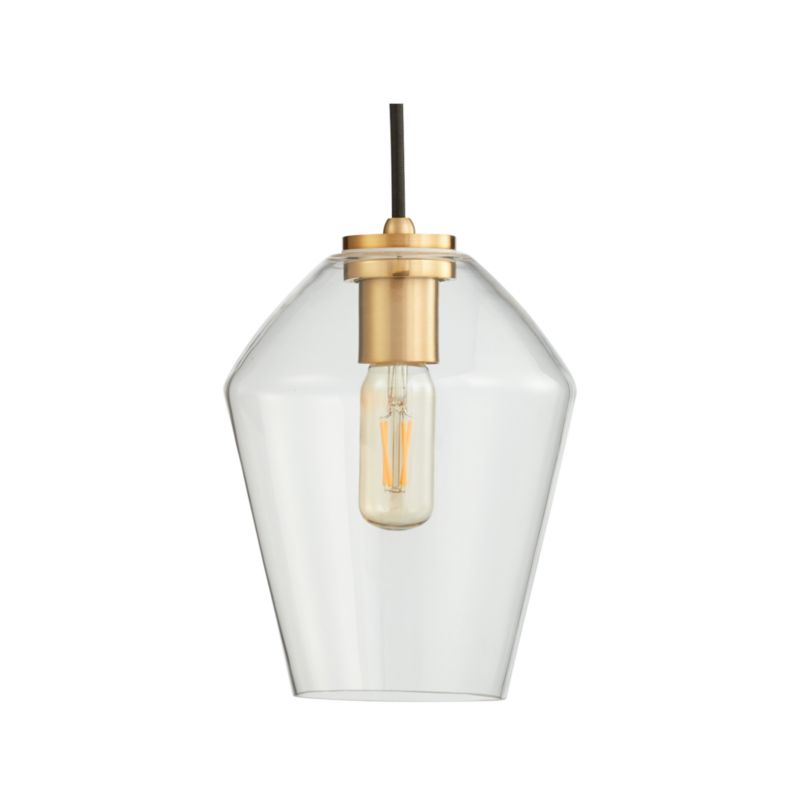 Arren Brass Single Pendant Light with Clear Angled Shade - image 6 of 10