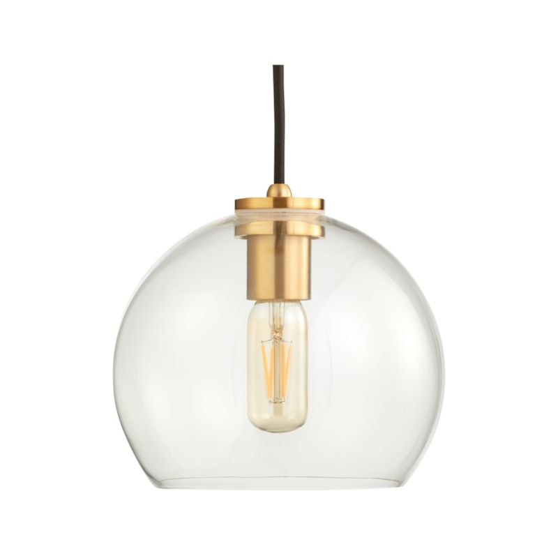 Arren Brass Single Pendant Light with Clear Round Shade - image 6 of 6