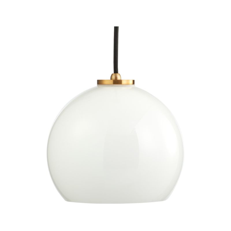 Arren Brass Single Pendant Light with Milk Round Shade - image 6 of 8