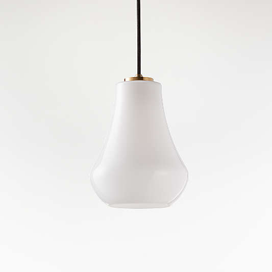 Arren Brass Single Pendant Light with Milk Teardrop Shade