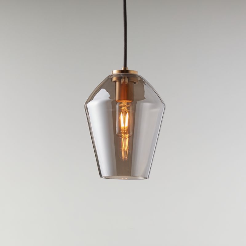 Arren Brass Single Pendant Light with Silver Angled Shade