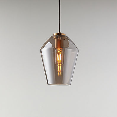 View Arren Brass Single Pendant Light with Silver Angled Shade details