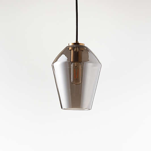 Arren Brass Single Pendant Light with Silver Angled Shade