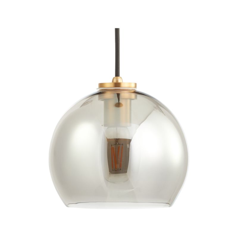 Arren Brass Single Pendant Light with Silver Round Shade - image 6 of 8