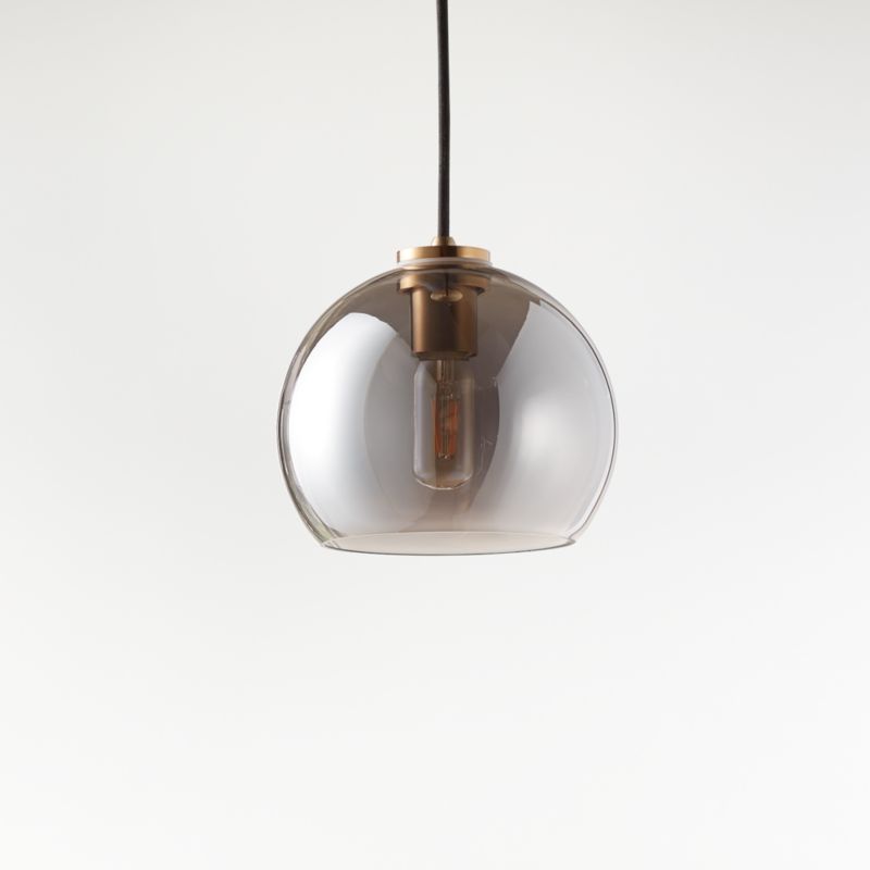 Arren Brass Single Pendant Light with Silver Round Shade