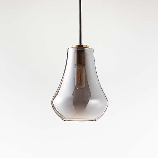 Arren Brass Single Pendant Light with Silver Teardrop Shade