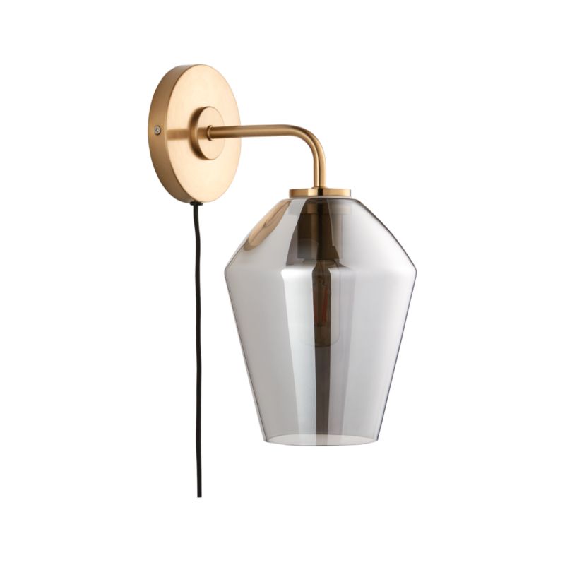 Arren Brass Plug In Wall Sconce Light with Silver Angled Shade - image 11 of 13