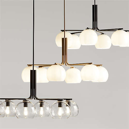 Arren Chandelier Lights with Round Glass Shades