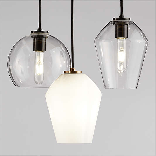 Arren Black Single Pendant Light with Milk Round Shade