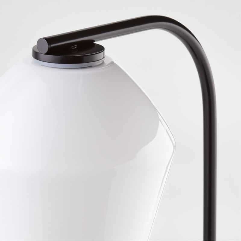 Arren Black Table Lamp with Milk Angled Shade
