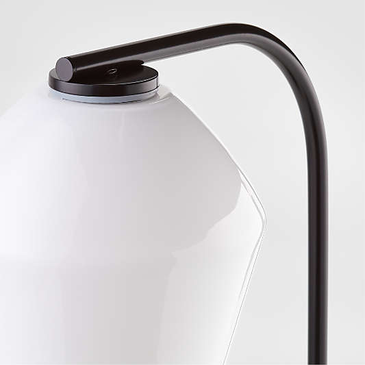 Arren Black Table Lamp with Milk Angled Shade 22.25"