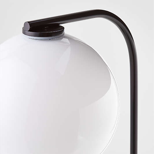 Arren Black Table Lamp with Milk Round Shade 22.25"