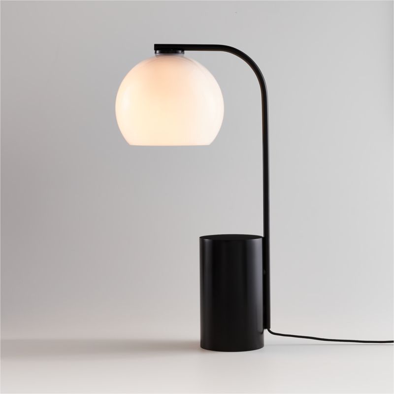 Arren Black Table Lamp with Milk Round Shade 22.25" - image 4 of 5