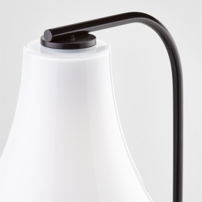 Arren Black Table Lamp with Milk Teardrop Shade