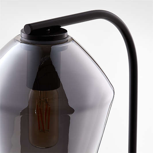 Arren Black Table Lamp with Silver Angled Shade 22.25"