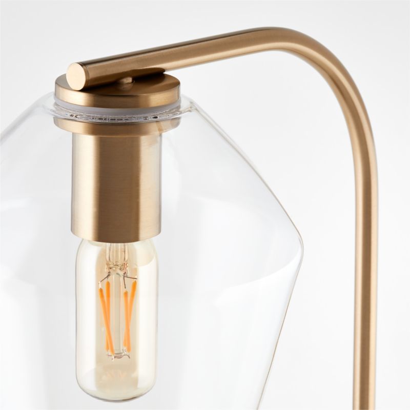 Arren Brass Table Lamp with Clear Angled Shade