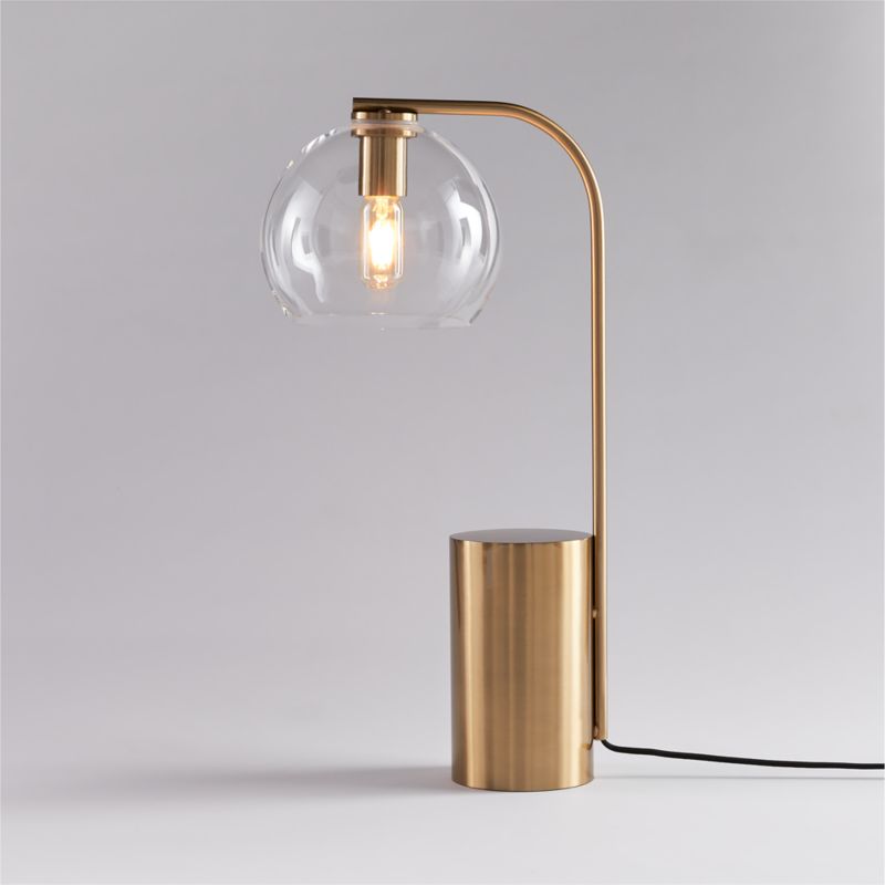 Arren Brass Table Lamp with Clear Round Shade