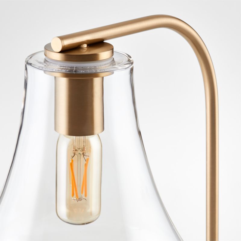 Arren Brass Table Lamp with Clear Teardrop Shade