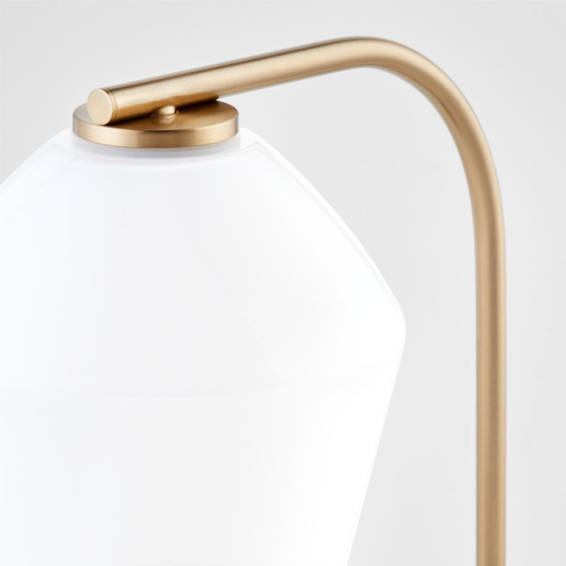 Arren Brass Table Lamp with Milk Angled Shade