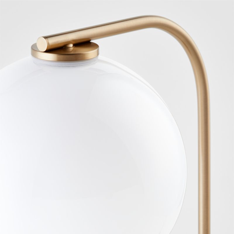 Arren Brass Table Lamp with Milk Round Shade
