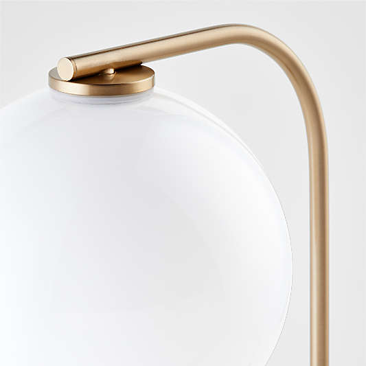 Arren Brass Table Lamp with Milk Round Shade 22.25"