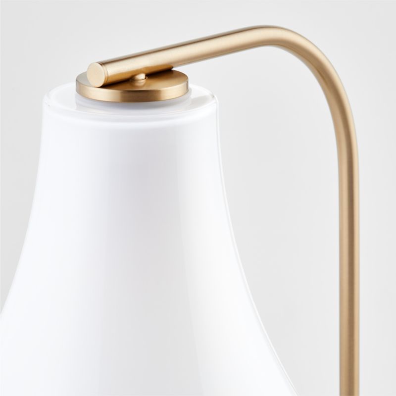 Arren Brass Table Lamp with Milk Teardrop Shade