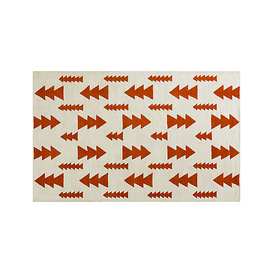 Orange Arrow Pattern Rug 4'x6'