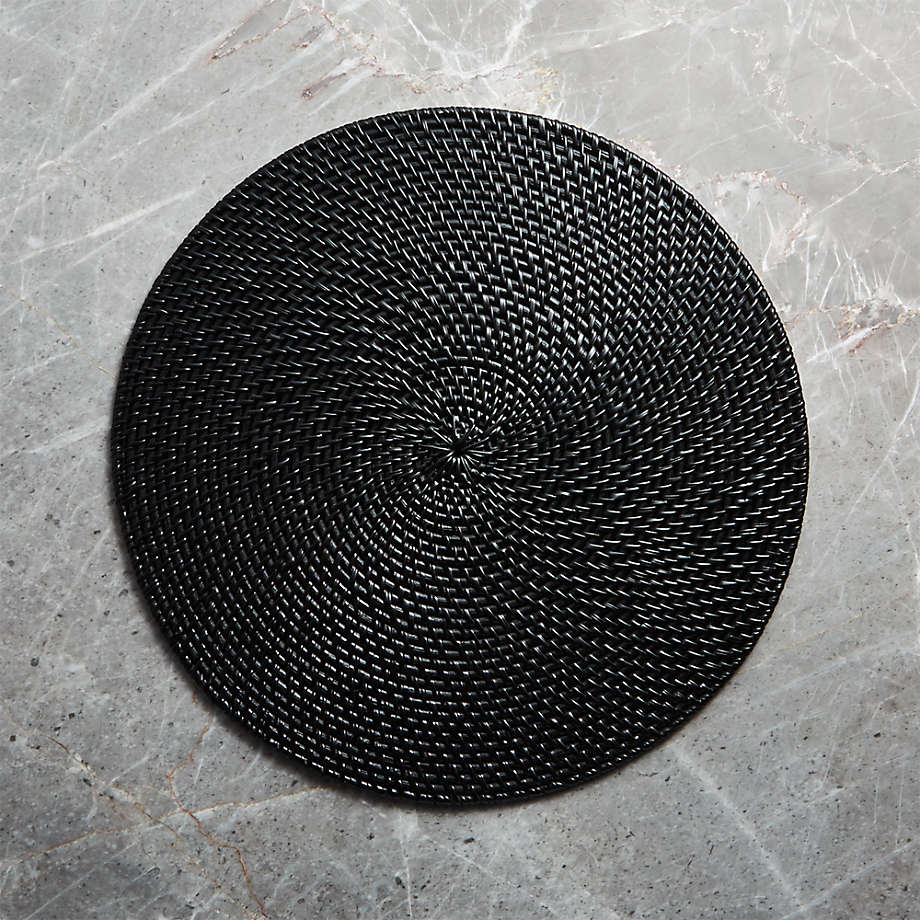 Artesia Black Round Placemat + Reviews Crate & Barrel