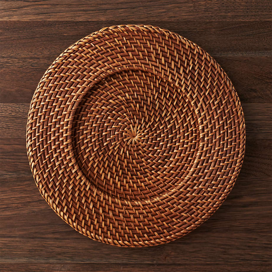 Vintage Rattan Whicker Plate Charger