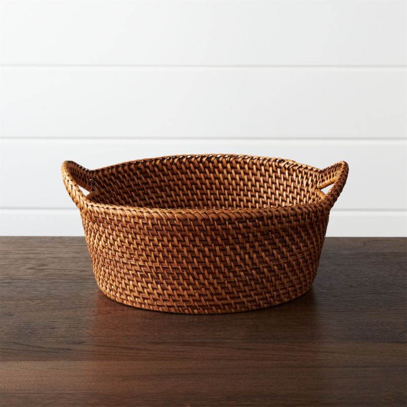 Shop Artesia Large Honey Rattan Bread Basket. from Crate and Barrel on Openhaus