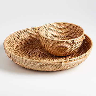 Round Wicker Tray